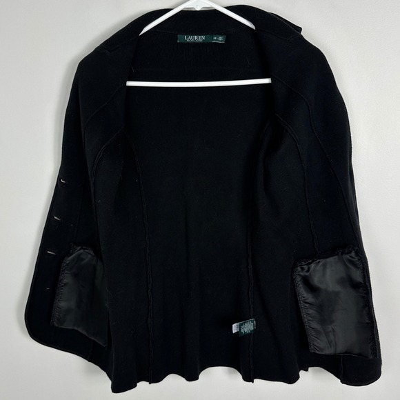 Ralph Lauren Black Knit SweaterBlazer Womens Size XS Double Button Professional - Picture 8 of 16